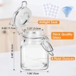 SKOCHE Spice Jars 20 Pack Small 4 oz Glass Jars with Airtight Hinged Lids, Spice Herb Jars with Labels and Silicone Funnels, 4oz Glass Jars with Lids Ideal for Spice Herbs - Image 3