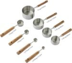 8PCS Measuring Cups, DAJLFA Stainless Steel Measuring Cups and Spoons Set with Ergonomic Wooden Handle for Cooking & Baking - Image 3