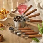 8PCS Measuring Cups, DAJLFA Stainless Steel Measuring Cups and Spoons Set with Ergonomic Wooden Handle for Cooking & Baking - Image 7