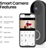 Feit Electric Doorbell Camera, 2.4 GHz WiFi, No Hub, Two-Way Audio, Motion Detection, Night Vision, 1080p HD, Micro SD Card Storage, Wireless Chime Included, Hardwired, CAM/Door/WiFi - Image 3