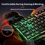 Redragon K521 Upgrade Rainbow LED Gaming Keyboard, 104 Keys Wired Mechanical Feeling Keyboard with Multimedia Keys, One-Touch Backlit, Anti-Ghosting, Compatible with PC, Mac, PS4/5, Xbox - Image 4