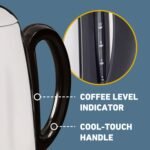 West Bend Electric Percolator Classic Style Coffee Maker with Heat Resistant Handle Base and Detachable Cord with Stainless Steel Stem and Basket, 12-Cup, Silver - Image 5