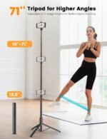 71" Phone Tripod, NT79 Extendable Selfie Stick with 1/4" Camera Mount for Cell Phone＆Camera, Phone Tripod Stand Holder with Remote Compatible with iPhone Android, Camera - Image 3