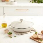 Lodge 3.6 Quart Enameled Cast Iron Round Casserole With Lid– Dual Handles – Oven Safe up to 500° F or on Stovetop - Use to Marinate, Cook, Bake, Refrigerate and Serve – Oyster White - Image 5