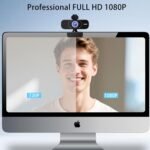 Webcam 1080p, Built-in Microphone/Tripod/Privacy Cover, Plug and Play USB Computer Camera, Wide Angle, Streaming Web Camera for Desktop Computer/PC for Laptop Mac Zoom Conference - Image 3