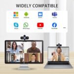 Webcam 1080p, Built-in Microphone/Tripod/Privacy Cover, Plug and Play USB Computer Camera, Wide Angle, Streaming Web Camera for Desktop Computer/PC for Laptop Mac Zoom Conference - Image 5