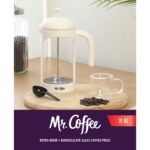 Mr. Coffee Retro Brew French Press Coffee Maker, 31-Ounce Glass Carafe with High Heat Resistant Durable Borasilicate Glass & Cream Frame and Plunger, Includes Coffee Scoop - Image 3