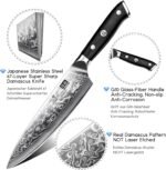SHAN ZU Damascus Knife Set, Japanese Super Steel 3 PCS Damascus High Carbon Professional Ultra-Sharp Kitchen Chef Knife Set with G10 Handle Gift Box - Image 4