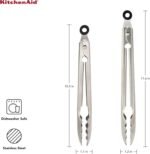 KitchenAid Universal Utility and Serving Stainless Steel Kitchen Tongs, Set of 2 - Image 3