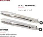 KitchenAid Universal Utility and Serving Stainless Steel Kitchen Tongs, Set of 2 - Image 4