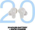 Skullcandy Dime 3 Wireless Earbuds, Bluetooth Headphones, Noise Isolating Fit, Up to 20 Hours Battery, Microphone for iPhone Android, Easy Carry with Integrated Lanyard - Bone - Image 3