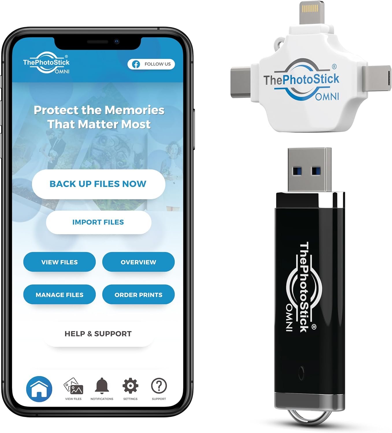 ThePhotoStick® Omni 128GB USB Flash Drive & Memory Stick – Photo & Video Backup for iPhone, Android, Mac & PC – Multiport Connection to Easily Store & Transfer Files - Image 3