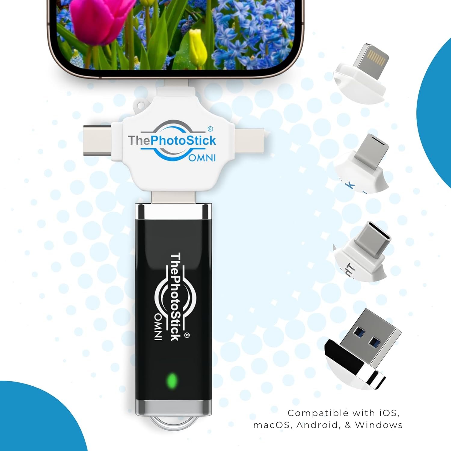 ThePhotoStick® Omni 128GB USB Flash Drive & Memory Stick – Photo & Video Backup for iPhone, Android, Mac & PC – Multiport Connection to Easily Store & Transfer Files - Image 4
