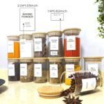 12 Pcs Glass Spice Jars with Bamboo Airtight Lids & 201 Labels - 8oz Small Empty Food Storage Containers for Kitchen, Seasonings, Herbs, Salt - Image 4
