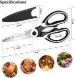 Kitchen Shears - QtoiKce Kitchen Scissors Heavy Duty Stainless Steel Food Shears for Cutting Meat, Fish, Poultry Shears Multipurpose Utility Scissors - Image 3