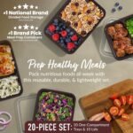 Bentgo Prep - 20-Piece 2-Compartment Reusable Meal Prep Containers with Lids, PFAS & BPA Free Materials, Durable, Microwave, Freezer, & Dishwasher Safe To Go Food Storage (Burgundy) - Image 3
