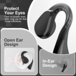 TTQ Open Ear Headphones, Bluetooth 5.3 Open Ear True Wireless Earbuds, Sports Earbuds with Earhooks, 60H Playtime, Wireless Charging Case & LED Display, IP66, Running Workout (Black) - Image 5