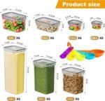 stusgo 42 Pack Airtight Food Storage Containers with Lids, Plastic Kitchen and Organization Canisters for Cereal, Flour and Sugar, Includes Spoons, Labels and a Pen - Image 3