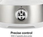 Hamilton Beach Food Processor & Vegetable Chopper for Slicing, Shredding, Mincing, and Puree, 10 Cups + Easy Clean Bowl Scraper, White and Stainless Steel (70733) - Image 5