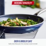 Blue Diamond 14 Piece Nonstick Cookware Set, Diamond Ceramic Pots & Pans, Dishwasher & Metal Utensil Safe, Non Toxic PFAS-Free, Kitchen Cooking Sauce & Saute Pans, Oven & Broiler to 600F, Blue - Image 4