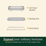 Cuisinart Compact Air Fryer Toaster Oven, Stainless Steel Fryer with 6-in-1 Functions, Adjustable Temperature, Includes Oven Rack, Baking Pan and Air Fry Basket, TOA-26 - Image 4