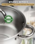Cook N Home Kitchen Cookware Sets, 12-Piece Basic Stainless Steel Pots and Pans, Silver - Image 4