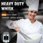 Walfos Whisks Large Whisk Set of 2, Heavy Duty Stainless Steel Wire Whisk Ideal For Beating Eggs, Mixing Batter & Blending Sauces.（13in+17in) - Image 3