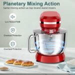 HOWORK Electric Stand Mixer,10+p Speeds Kitchen Mixer With 6.5QT Stainless Steel Bowl,Dough Hook, Wire Whip & Beater,for Most Home Cooks (Red) - Image 5