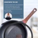 Vinchef Nonstick Deep Frying Pan Skillet with Lid, 11in/5Qt Saute Pan, German 3C+ Ceramic Coating Technology, Heat Indicator, Induction Compatible - Image 5
