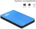 NRICO Portable External Hard Drive, USB 3.0, 2.5 Inch, Compatible with PC, Mac, Desktop (Blue, 500, GB) - Image 3