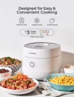 CUCKOO Micom Rice Cooker 3-Cup Uncooked / 6-Cup Cooked with Nonstick Inner Pot, Small Rice Maker with 8 Menu Options, Fuzzy Logic Technology, Auto Clean, Quick Rice Mode, White (CR-0375FW) - Image 4
