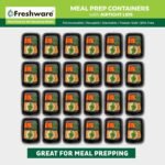 Freshware Meal Prep Containers [50 Pack] 1 Compartment Food Storage Containers with Lids, Bento Box, BPA Free, Stackable, Microwave/Dishwasher/Freezer Safe (28 oz) - Image 4
