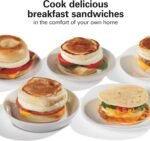 Hamilton Beach Dual Breakfast Sandwich Maker with Timer, Ready in 5 Minutes, Removable Dishwasher Safe PFAS-Free Non-Stick Egg Cooker Ring, Silver (25490MNA) - Image 4