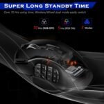 Redragon Wireless Gaming Mouse, MMO Gaming Mouse UP 16,000 DPI, 16 Macro Programmable Buttons, RGB Rechargeable with 12 Side Buttons, 70Hrs for PC Laptop MOBA FPS, M901P-KS - Image 4