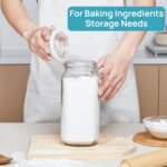 Vtopmart 78oz Glass Food Storage Jars with Airtight Clamp Lids, 3 Pack Large Kitchen Canisters for Flour, Cereal, Coffee, Pasta and Canning, Square Mason Jar with 8 Chalkboard Labels - Image 4