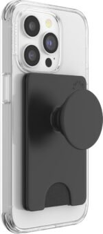 PopSockets Phone Wallet with Expanding Kickstand, Phone Card Holder - Black - Image 3