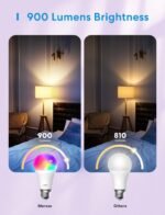 meross Smart RGBWW WiFi LED Bulbs, Apple HomeKit Compatible, 60W Equivalent, 900 Lumens, Multicolor, 4 Pack - Image 5