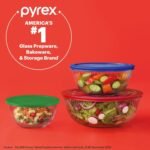 Pyrex Sculpted (3-Pack) Glass Mixing Bowls Set With Lids For Prepping, Baking and Cooking, Preheated Oven, Dishwasher, Freezer, and Microwave Safe - Image 4