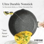 CAROTE 10/12/12.5 Inch Nonstick Deep Frying Pan with Lid, Jumbo Cooker Saute Pan with Pour Spout, Skillet Induction Cookware, Non Stick Cooking Pan PFOA Free, Classic Granite - Image 4