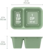 Bentgo Prep - 2-Compartment Snack Containers with Lids - Reusable, Microwaveable, Durable, PFAS & BPA-Free, Freezer, & Dishwasher-Safe Meal Prep Food Storage - 10 Trays & 10 Lids (Basil Glitter) - Image 4