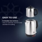 Ethniq TeaVibe Electric Turkish Tea Maker - Stainless Steel 120V Double Pot Kettle & Infuser, Boil-Dry Protection, Auto Shut-Off & Keep Warm Function, 1.7L Kettle + 1L Teapot Capacity - Image 3