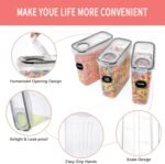 PRAKI Large Dry Food Storage Containers with Lids, 6PCS Airtight Cereal Containers Storage Set, Leak-proof Canister Set for Kitchen Pantry Organization with 20 Labels & Marker (4L Black) - Image 4