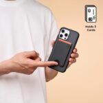 PopSockets Minimalist Slim Phone Wallet, Phone Card Holder, Wireless Charging Compatible, Wallet Without Grip Compatible with MagSafe - Black - Image 4