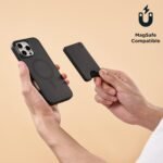PopSockets Minimalist Slim Phone Wallet, Phone Card Holder, Wireless Charging Compatible, Wallet Without Grip Compatible with MagSafe - Black - Image 5