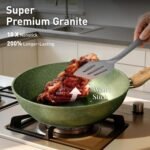 DishDelight Induction Pots and Pans Set Non Stick, 12 Piece Nonstick Induction Granite Kitchen Cookware Sets, Induction Cookware Nonstick Granite Cooking Set, PFOA&PFOS Free, Green - Image 3