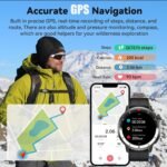 Smart Watch for Men, GPS Smartwatch Fitness Activity Tracker with Heart Rate/Sleep Monitor, Pedometer, Bluetooth Calls/Notifications, 170+ Exercise Modes, 5 ATM Water-Resistance (Black) - Image 3