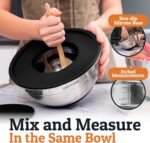 Priority Chef Stainless Steel Mixing Bowls with Lids Set - Premium 30Pcs with 6pc Metal Bowl Set for Kitchen, 3 Graters, Airtight Lids, Non-Slip Bases & Silicone Utensils, Black - Image 5