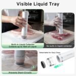 Compact Vacuum Sealer for Food (Vacuum Sealer Machine + 20 Reusable Vacuum Bags), Powerful Handheld Vacuum Sealer Machine, Seal Food 6X Fresh Longer, Portable & Wireless, Easy-Clean - Image 4