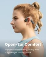SHOKZ OpenMove - Open-Ear Bluetooth Sport Headphones, Bone Conduction Wireless Earphones, Sweatproof for Running and Workouts, with Sticker Pack, Grey - Image 3