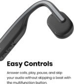 SHOKZ OpenMove - Open-Ear Bluetooth Sport Headphones, Bone Conduction Wireless Earphones, Sweatproof for Running and Workouts, with Sticker Pack, Grey - Image 4